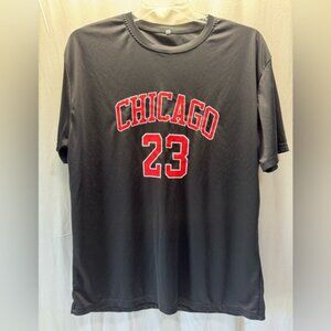 Chicago 23 logo tee, size XXL, black/red